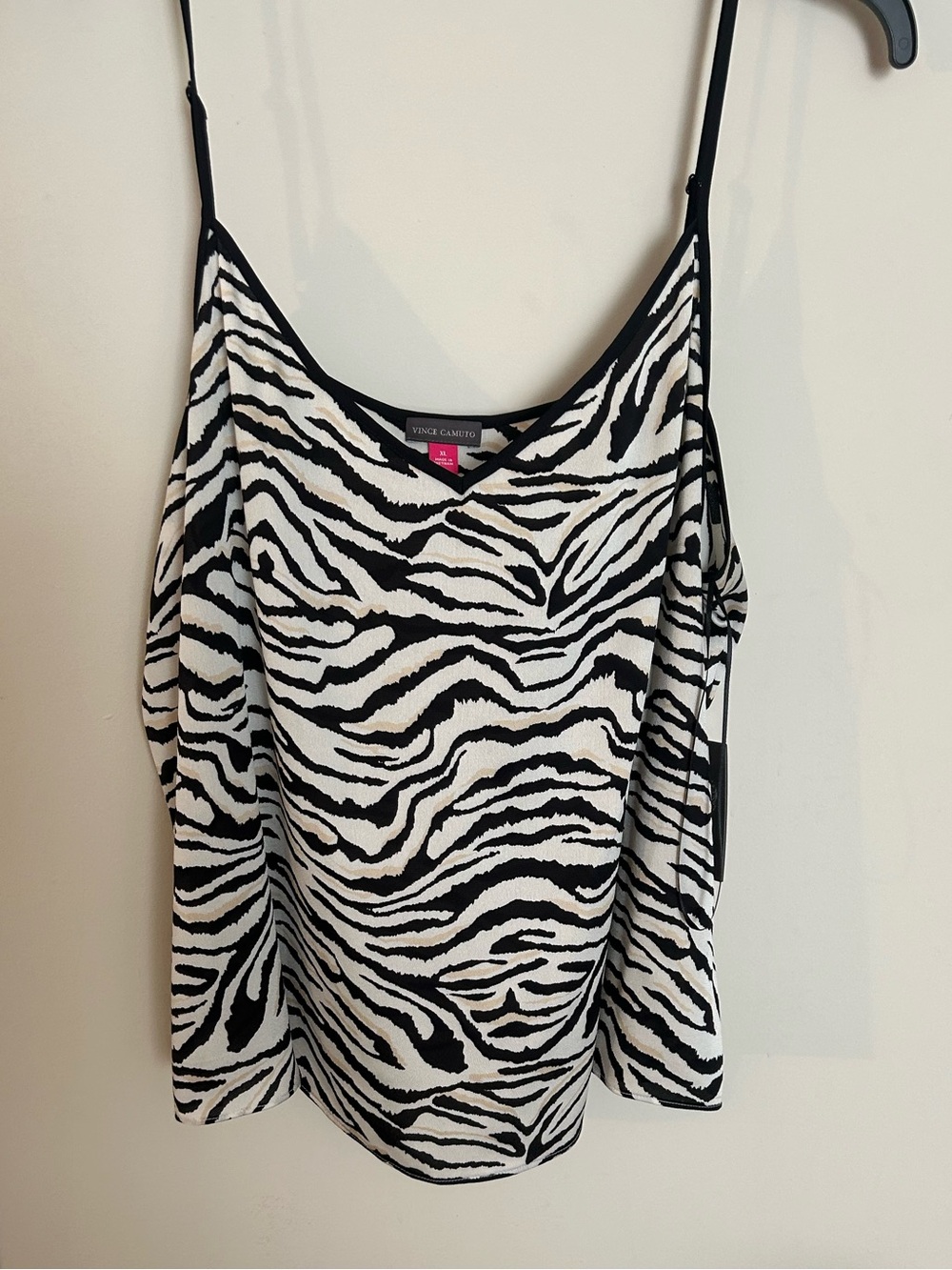 Vince Camuto Black and White Zebra Print Cami